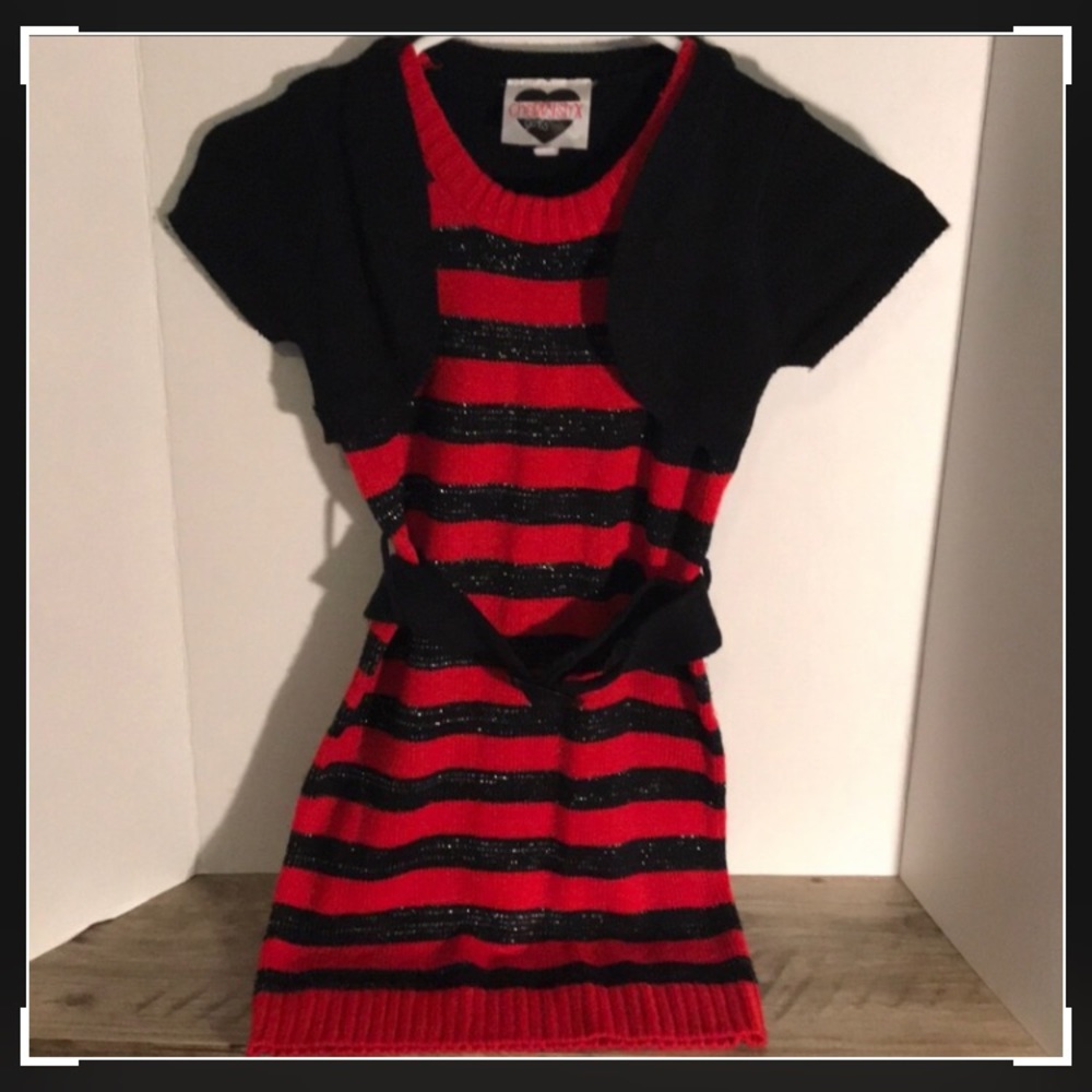 ❤️ Girls Black And Red Sweater Dress ❤️